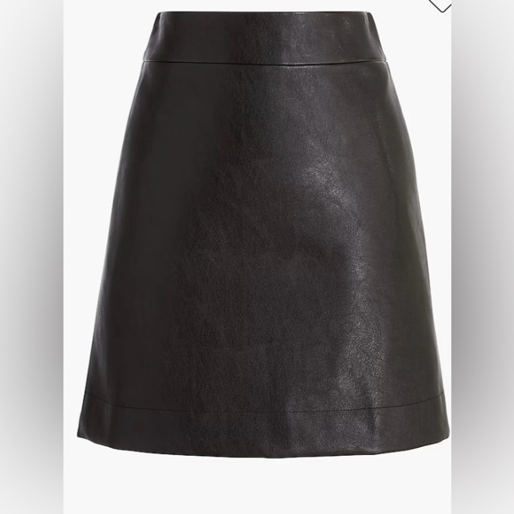 J CREW faux-leather A-line mini skirt (size 12)